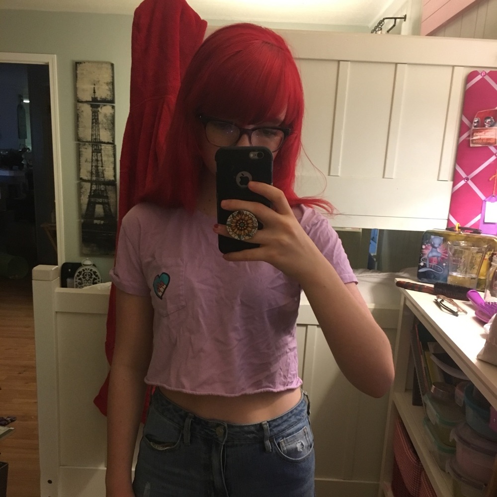 S a.lab light purple cropped T